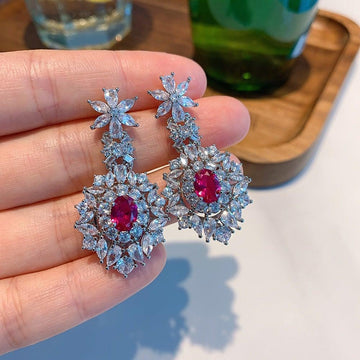 Luxury Lab Created Ruby High Carbon Diamond Jewelry Set for Women - The Jewellery Supermarket